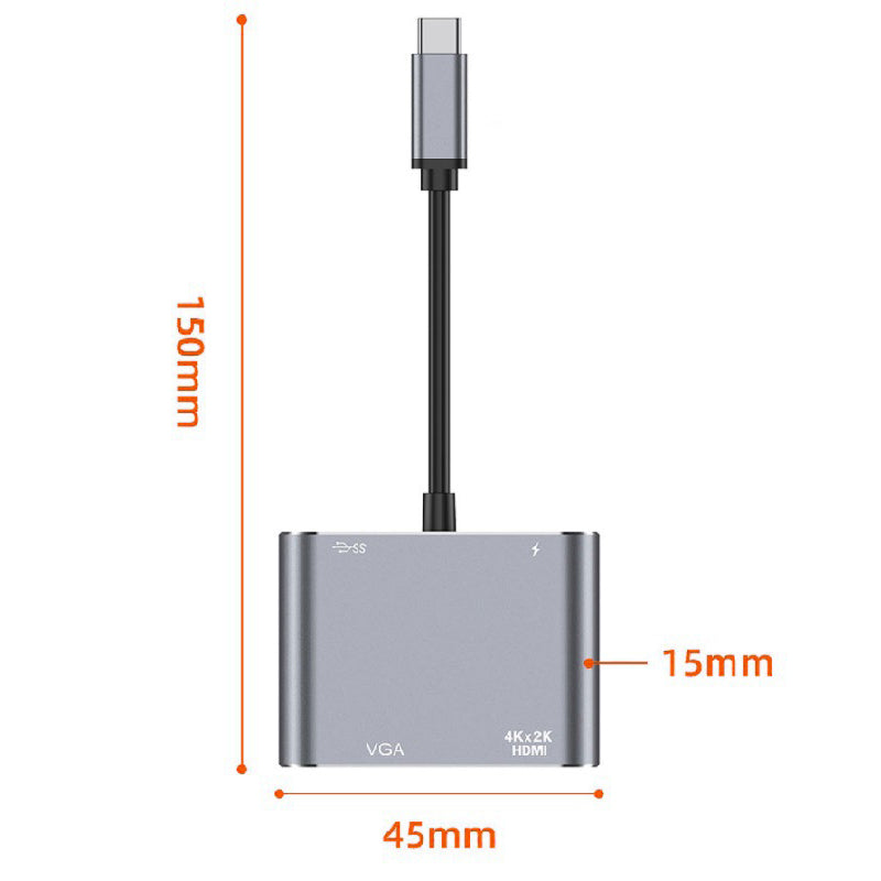 4-in-1 Type-C Docking Station Portable USB-C Hub Adapter Type-C Splitter to USB 3.0 HD VGA USB-C 4-in-1 Type-C Docking Station Portable USB-C Hub Adapter Type-C Splitter to USB 3.0 HD VGA USB-C